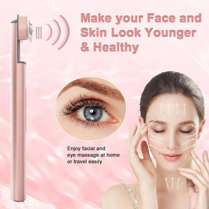 Red Light Therapy for Face, 6 in 1 LED Light Therapy Eye Equipment for Skin,Face Wand with Facial Massager, Skincare Facial Wand,Vibration, Thermal, Microcurrent，Portable Beauty Tools